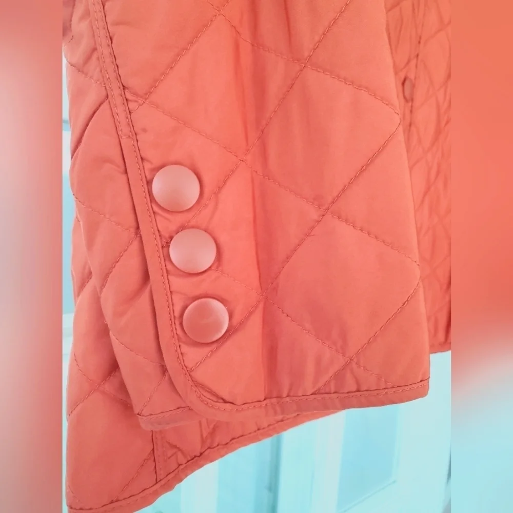 Talbots Quilted Jacket. Orange. Size MED PETITE. #309